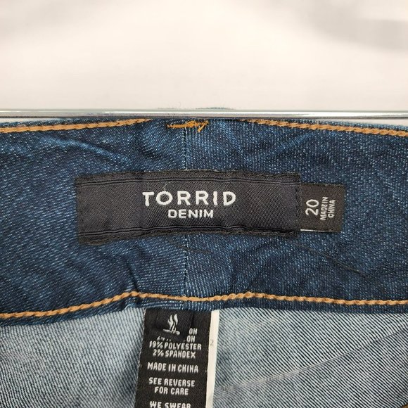 Torrid Skinny Cropped Jeggings 20 Dark Wash Cotton Stretch Denim Faux Pockets - Picture 2 of 10